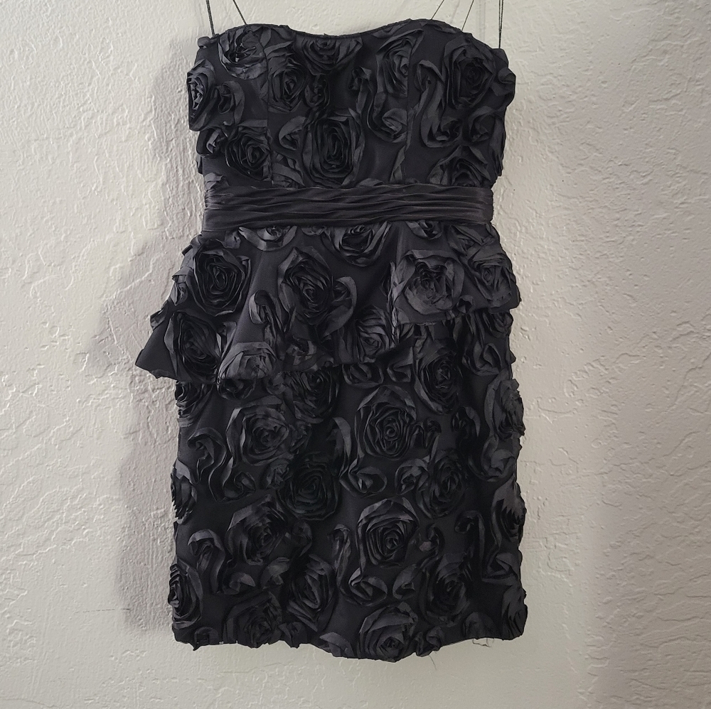 Aqua Black Floral Dress Size 0